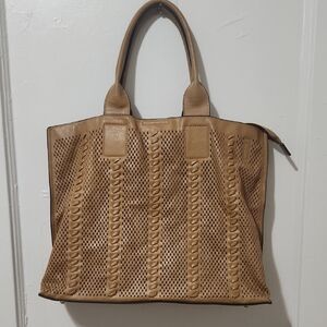Source Unknown Tan Perforated Tote